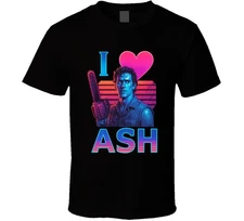 I Heart Love Ash Williams Evil Dead Cult Movie Character Fan T Shirt