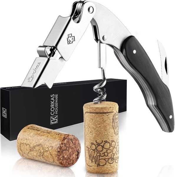 Korkenzieher Kellnermesser Mit Holzgriff, WeinöFfner Und Folienschneider-image