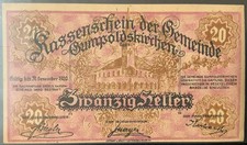 1920 AUSTRIA PAPER MONEY - 20 HELLER UNCIRCULATED BANKNOTE!