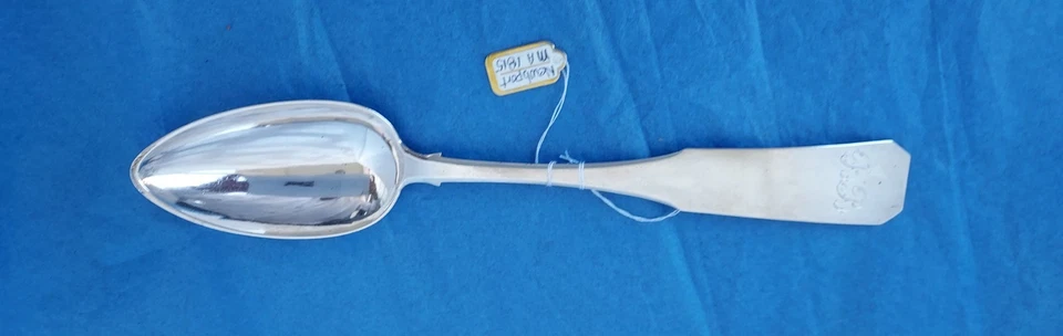 Moneda del período de la República Temprana cucharada de plata: c. 1815, Theophilus Bradbury Foto 2 de 4