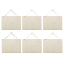 6 Pack Blank Wooden Plaque Rectangle Unfinished Wood Sign Decorative DIY Crafts