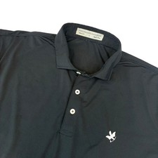 Holderness Bourne Polo Shirt Men Large Black Golf Performance Logo