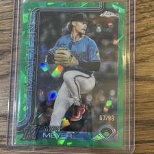 Topps Chrome Green Geometric Refractor Max Meyer #67/99 Miami Marlins