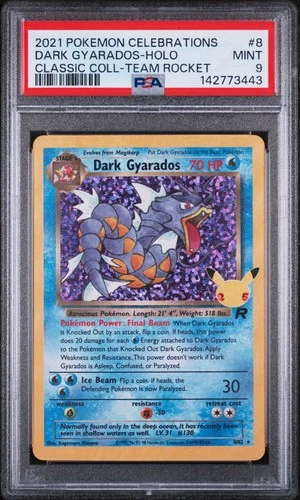 2021 POKEMON CELEBRATIONS CLASSIC COLL #8 DARK GYARADOS-HOLO PSA 9