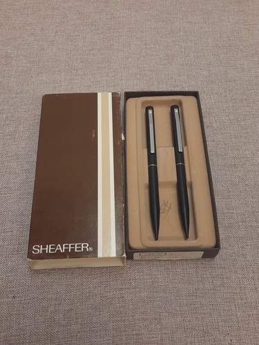 1990er Sheaffer Textron Weißpunkt Druckbleistift 0,5 mm Matt Schwarz/Silber X2