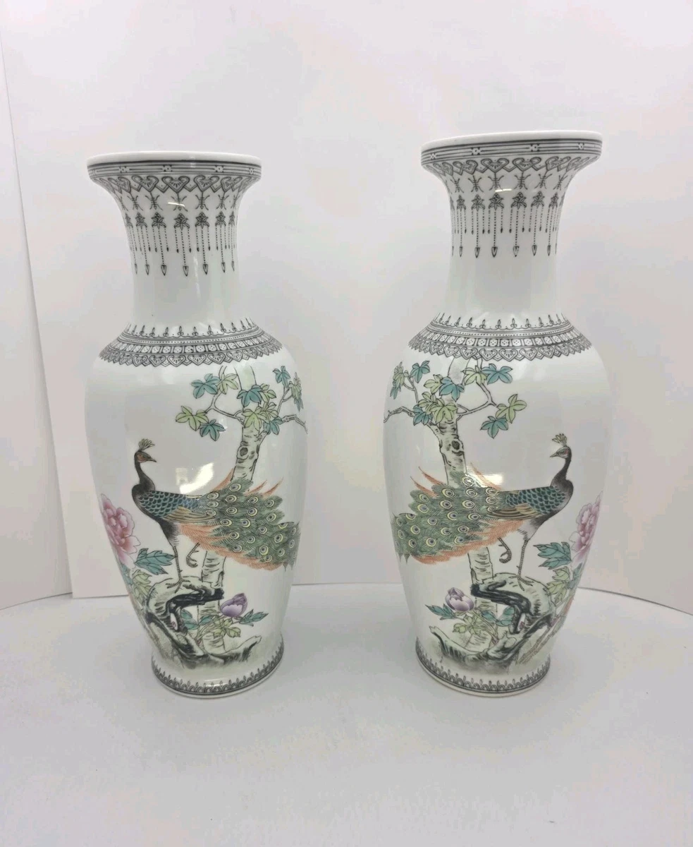 孔雀花瓶中国古董花瓶| eBay