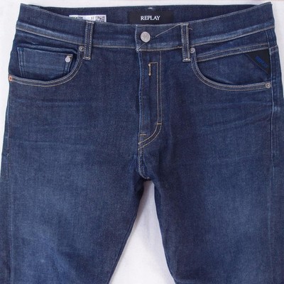 Herren Jeans Replay M1021 MICKYM Stretch Slim Tapered Blau W32 L28