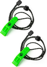 Emergency Whistles 2 Pack  Loud Pealess Plastic Survival Whistle with Adjusta