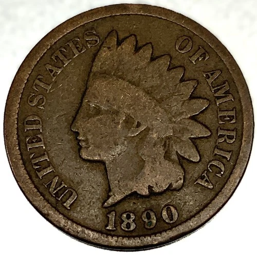 1890 Indian Head Cent Penny Good Condition 1c One Cent US Coin- 2458