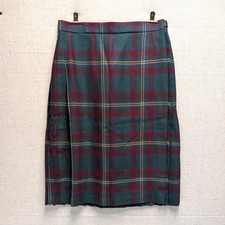 Highland Home Industries Tartan Plaid Wool Kilt Skirt Made in Scotland Size 12