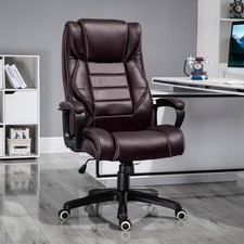 Image of High Back 6 Points Vibration Massage Executive Ergonomic Office Chair, Brown