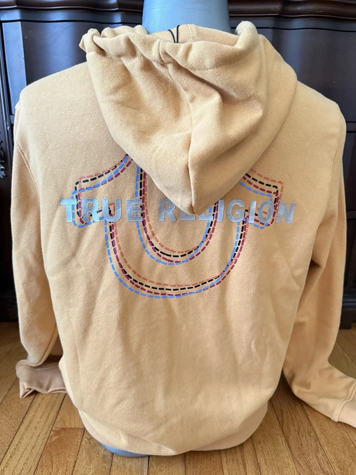 Nueva Sudadera con Capucha True Religion Cremallera Completa Roble Bluff Naranja Logo Talla M Unixex Foto 2 de 4