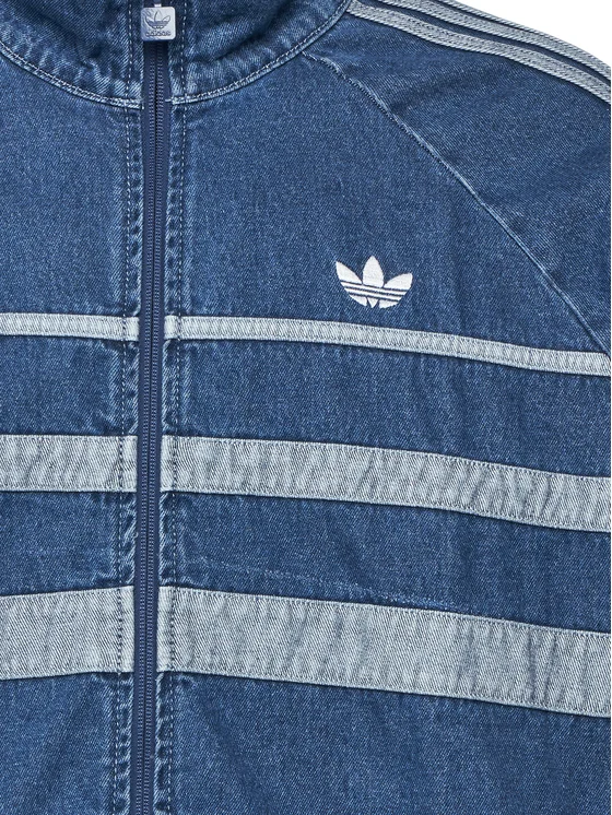 adidas Originals Adicolor Retro Collared Track Top Blue Denim