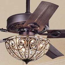 Catalina Bronze 5-blade 48-inch Crystal Ceiling Fan