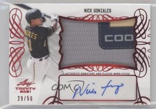 2021 Leaf Trinity Patch Red 29/50 Nick Gonzales #PA-NG2 Patch Auto 0us4