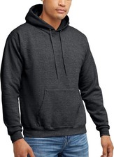 Hanes EcoSmart Hoodie, Midweight Fleece, Pullover Mens Gray XL