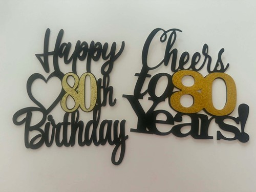 *assorted "80th BIRTHDAY CAKE TOPPERS" for birthday party 80 80 80 80 80 80 80 - Foto 1 di 13