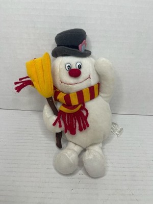 Vintage 1999 Stuffins CVS Frosty the Snowman Plush Ornament with Broom and Scarf