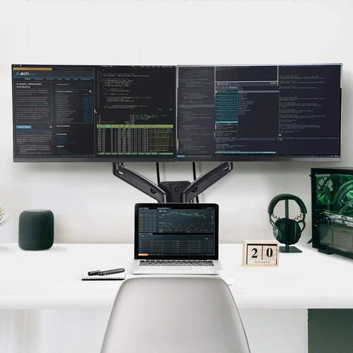 Dual 17"-32" Monitor Wall Mount fits Two 19.8 lbs Flat/Curved Computer Monito... - Picture 4 of 7