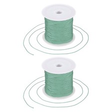 2 Pcs 0.6mm String for Bracelets 44 Yards Beading Thread Blue Green
