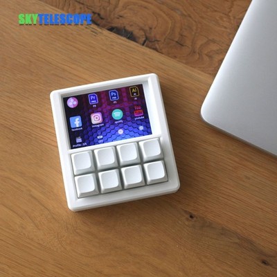 White EezBotFun 8-Key Mechanical Keyboard Customize Macro DIY Keyboard