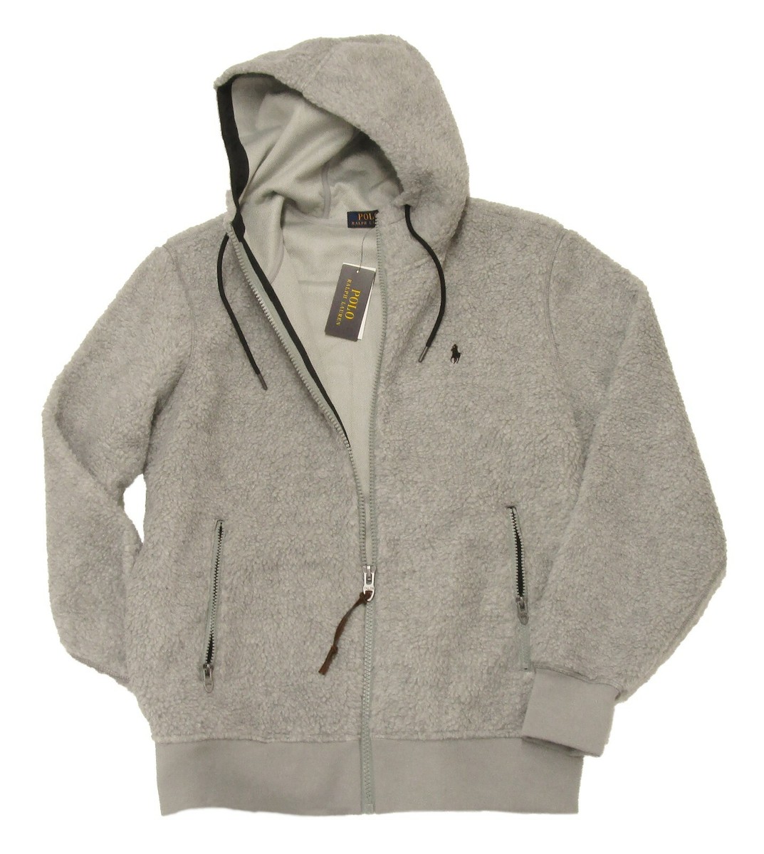 ジャケット・アウター Polo by Ralph Lauren sweat full zip JKT Polo Ralph Lauren Men's Grey Heather Sherpa Fleece Full Zip