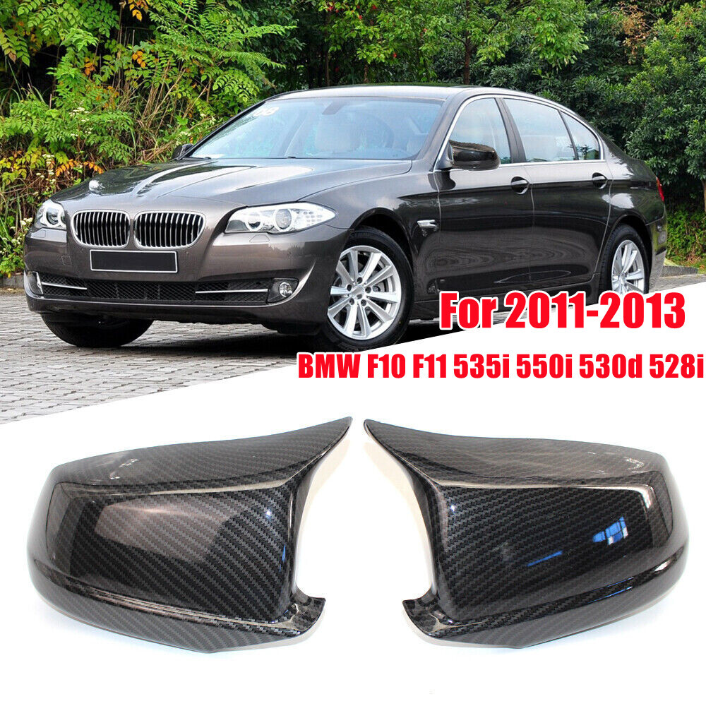 ABS Carbon Fiber Style Side Mirror Cap Covers – Fits BMW F10 535i 550i 2011-2013 (Not Real CF)