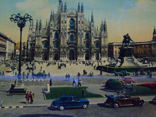 Estampilla postal vintage de los Juegos Olímpicos de Invierno de 1956 de Italia Piazza Del Duomo de Milán - Imagen 4 de 6