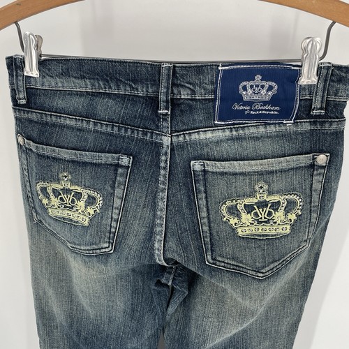 Vtg Y2k Victoria Beckham Rock & Republic Blue Denim Flare Jeans Women’s Size 30 - Picture 3 of 16