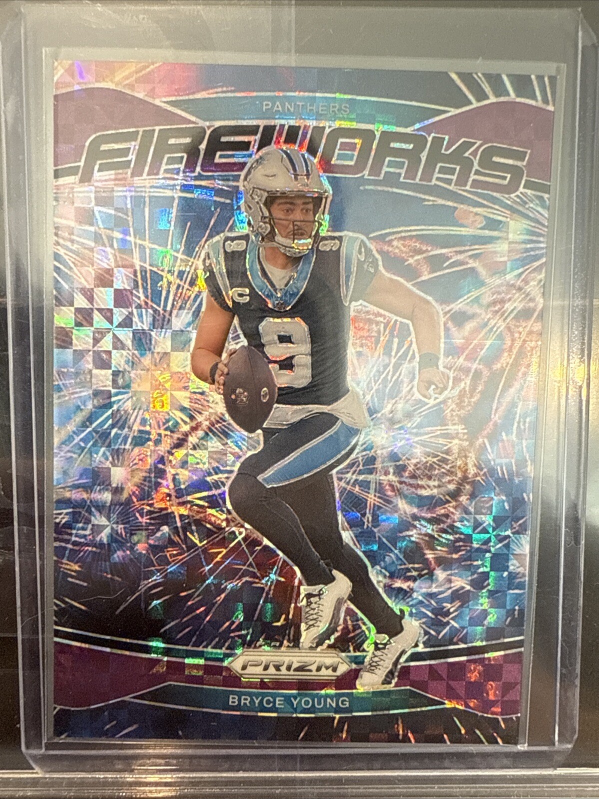 2024 Prizm Football Bryce Young Purple Power /49 Fireworks Carolina Panthers