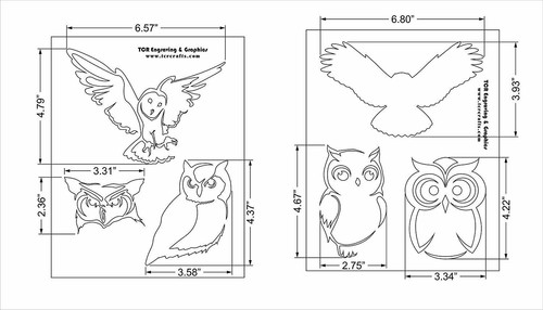 Owl Stencils - 2 Pc Set 8x10 Stencils 14 Mil Mylar - 第 2/3 張圖片