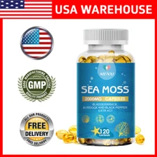 Organic Irish Sea Moss Capsules 2000MG - Immune Health Digestive Support 120 Cap