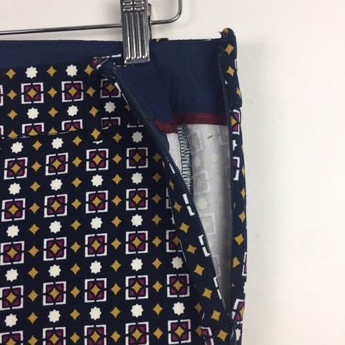 J. CREW Damen Gr. 6 M Winnie Hose Stretch Square Grafikdruck Marineblau Rosa Weiß - Bild 5 von 10