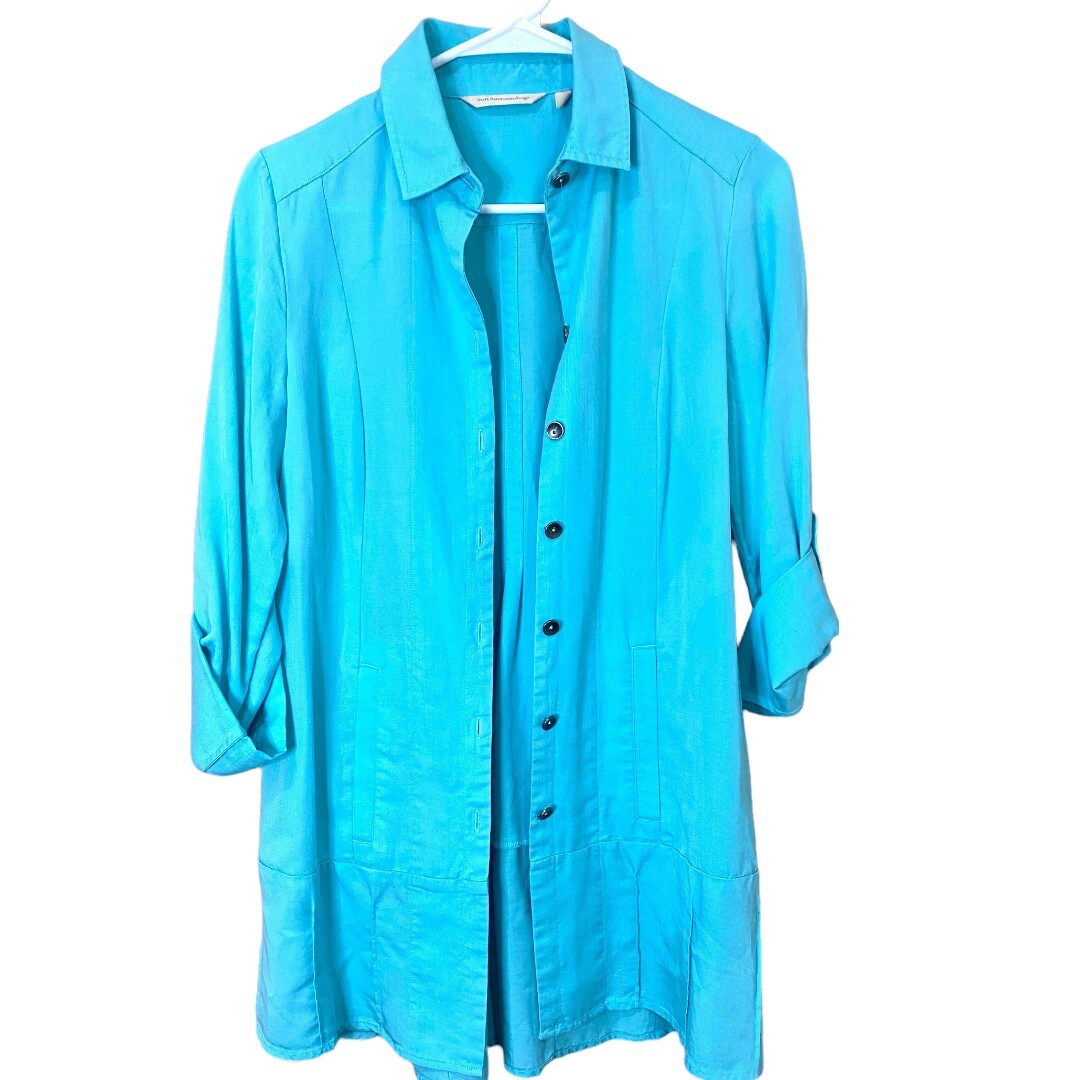 Soft surroundings oversized button up jacket card… - image 1