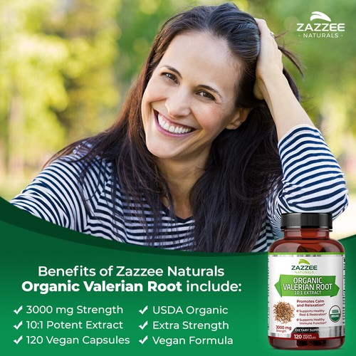 USDA Organic Valerian Root 10:1 Extract, 3000 mg Strength, 120 Vegan Capsules - Picture 2 of 10