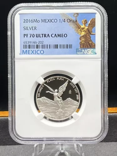 Mexico 2016-Mo Proof 1/4 ONZA Silver Libertad - NGC- PF70 Ultra Cameo (Lot L)