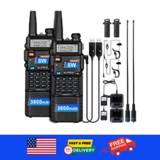 Long Range Walkie Talkie 100 Mile Two Way Radio Charge Headset Waterproof 2 PACK