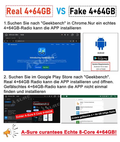 8-Core 4+64GB Android 14 Autoradio Carplay WiFi GPS Navi Für VW Golf 7 MK7 VII - Bild 2 von 13