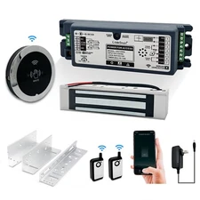 WiFi Access Control Magnetic Lock System with Round Touchless Button and Bracket