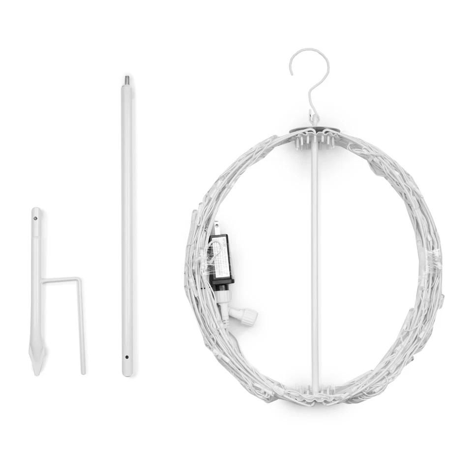 Bolas de Luz LED Colgantes Navidad Patio Jardín Decoración Marco Blanco, 6 Colores Foto 2 de 4