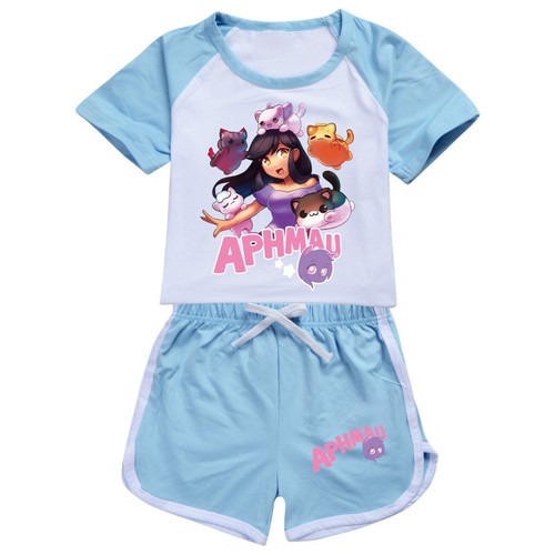 APHMAU6-13 Year Old Girl Short Sleeve Set Fashion T-shirt Sports Pants Two Piece - Picture 33 of 36