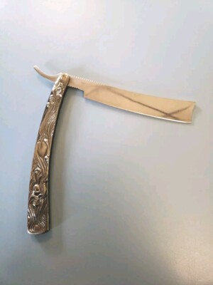 Decorative Straight Blade Barber Razor Pocket Knife Shaving Swing Blade