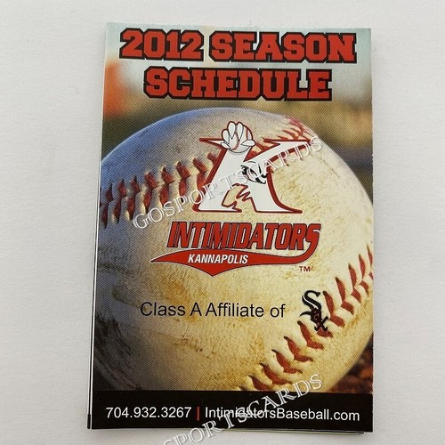 2012 Kannapolis Intimidators Pocket Spielplan White Sox Minor League Baseball - Bild 1 von 2