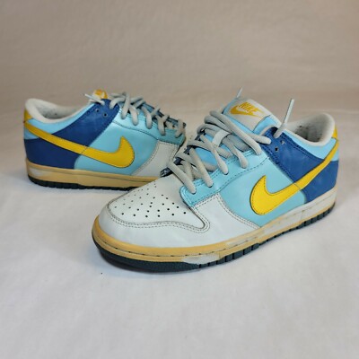 Nike Dunk Low GS Splash Yellow Blue White 309601-471 Wmns Sz 5y 2008 Rare 