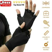 2 PCS Copper Arthritis Compression Gloves Hand Support Joint Pain Relief Gloves