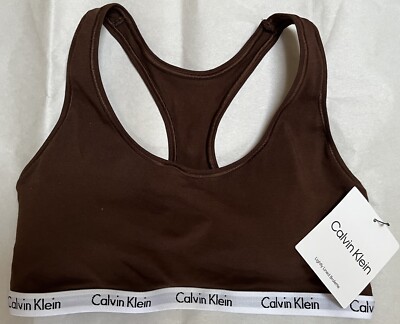 NWT CALVIN KLEIN LIGHTLY LINED BROWN BRALETTE BRA - Main Image