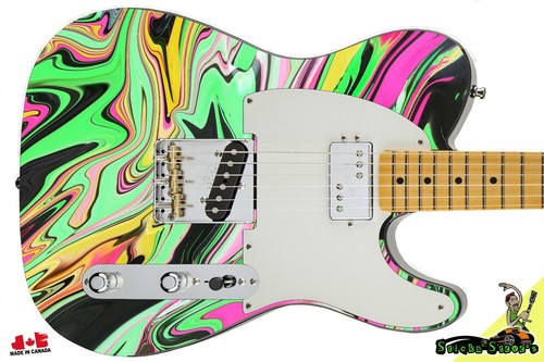 Gitarrenhaut Axt Wrap Re-Skin Bass Reface rosa Wirbel Jem grün elektrisch 133 - Bild 8 von 10