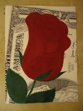ORIGINAL POP ART WATER COLOR PAINTING DOLLAR BILL # 2 BY COMIC ARTIST JAMES CHEN