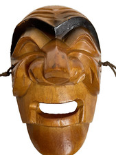 Hand Carved Wooden Hawaiian Tiki Face Mask Wall Decor