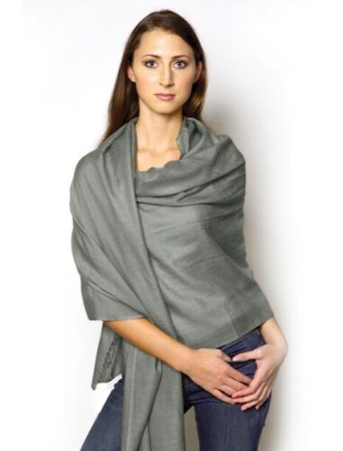 Sciarpa scialle lungo tinta unita seta cashmere caldo invernale moda donna pashmina - Foto 5 di 13